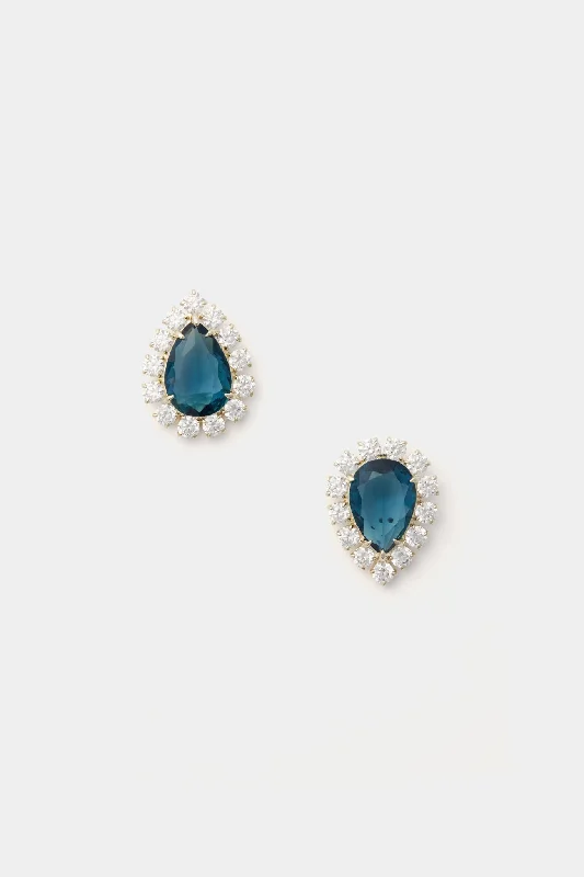 Embellished London Blue Mismatched Studs