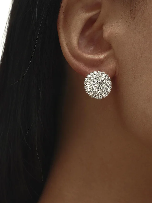 Shining Round Ear Studs With Rhinestone