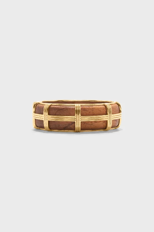 Teak Gaia Hinged Bangle