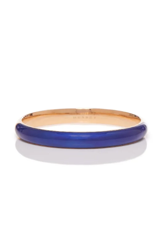 Vitreous Blue Enamel & 18K Gold Bangle