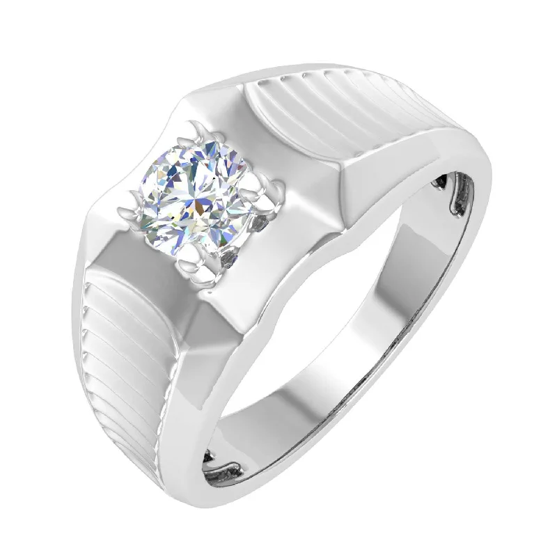 Stunning Statement Jewelry, Unbeatable Discounts 1/2 Carat 4-Prong Set Diamond Solitaire Men's Wedding Band Ring in Gold Stunning Statement Jewelry, Unbeatable Discounts 1/2 Carat 4-Prong Set Diamond Solitaire Men's Wedding Band Ring in Gold