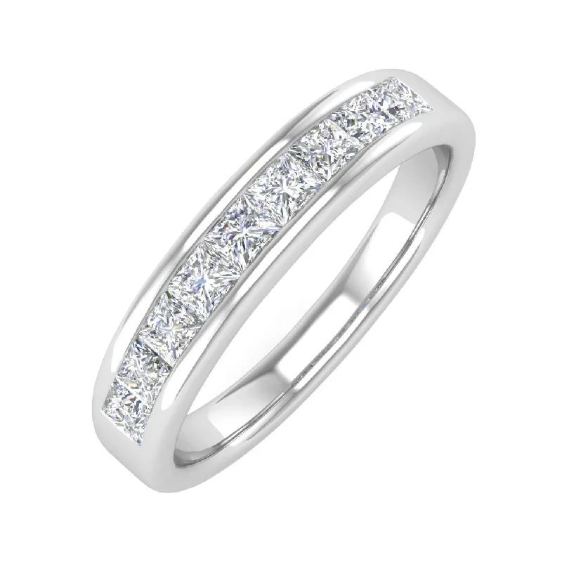 Luxury Jewelry Without The Luxury Price Tag 1/2 Carat Channel Set Princess Cut Diamond Wedding Band Ring in Gold Luxury Jewelry Without The Luxury Price Tag 1/2 Carat Channel Set Princess Cut Diamond Wedding Band Ring in Gold