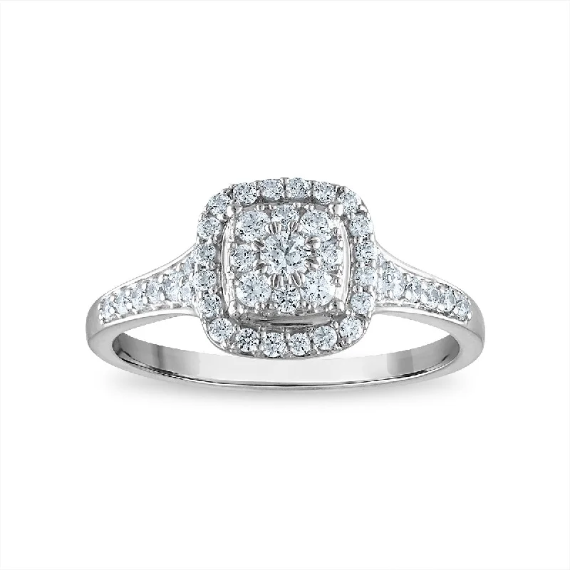 Must-Have Jewelry Pieces At Reduced Prices LoveSong EcoLove 1/2 CTW Lab Grown Diamond Halo Engagement Ring in 10KT White Gold Must-Have Jewelry Pieces At Reduced Prices LoveSong EcoLove 1/2 CTW Lab Grown Diamond Halo Engagement Ring in 10KT White Gold
