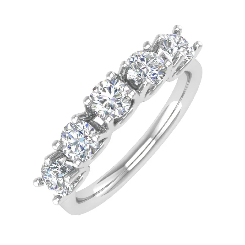 Sparkle On A Budget – Fine Jewelry For Less 1 Carat (ctw) 5-Stone Diamond Wedding Band Ring in Gold Sparkle On A Budget – Fine Jewelry For Less 1 Carat (ctw) 5-Stone Diamond Wedding Band Ring in Gold