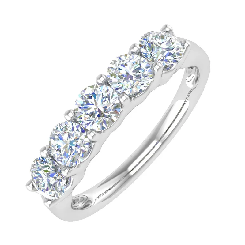 Shop Fine Jewelry With Exclusive Savings 1 Carat (ctw) 5-Stone Diamond Wedding Band Ring in Gold Shop Fine Jewelry With Exclusive Savings 1 Carat (ctw) 5-Stone Diamond Wedding Band Ring in Gold