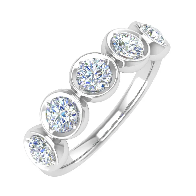 Unmissable Jewelry Sale – Shop Before It's Too Late 1 Carat (ctw) Bezel Set 5-Stone Diamond Wedding Band Ring in Gold Unmissable Jewelry Sale – Shop Before It's Too Late 1 Carat (ctw) Bezel Set 5-Stone Diamond Wedding Band Ring in Gold