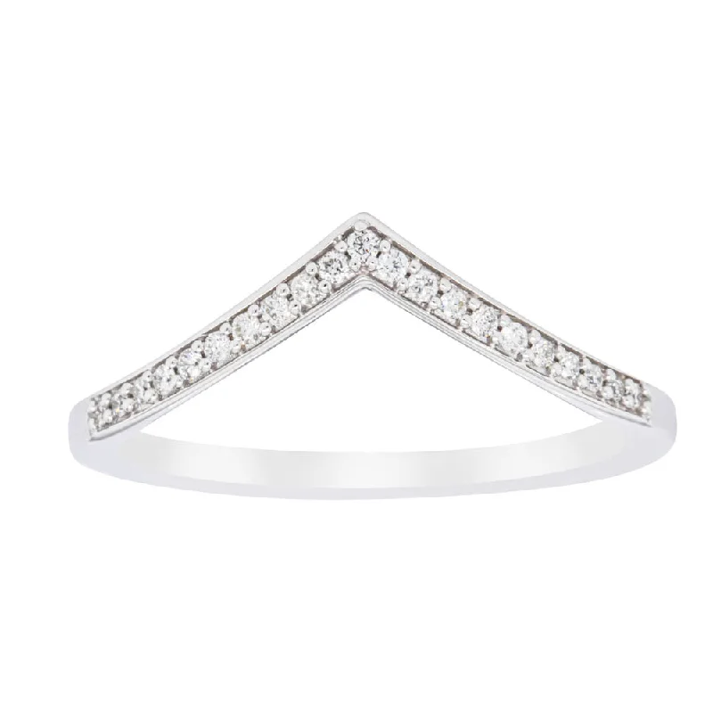 Get The Jewelry You Love At A Price You Love 14ct White Gold Diamond Chevron Band