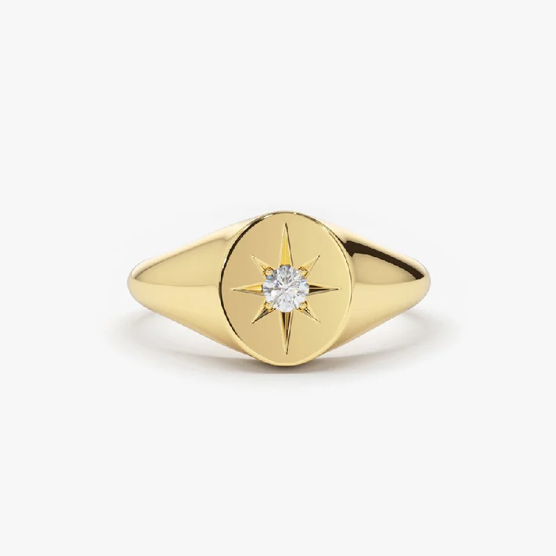 Once-A-Year Jewelry Deals – Shop Before They’Re Gone 14K Gold Starburst Diamond Signet Ring Once-A-Year Jewelry Deals – Shop Before They’Re Gone 14K Gold Starburst Diamond Signet Ring