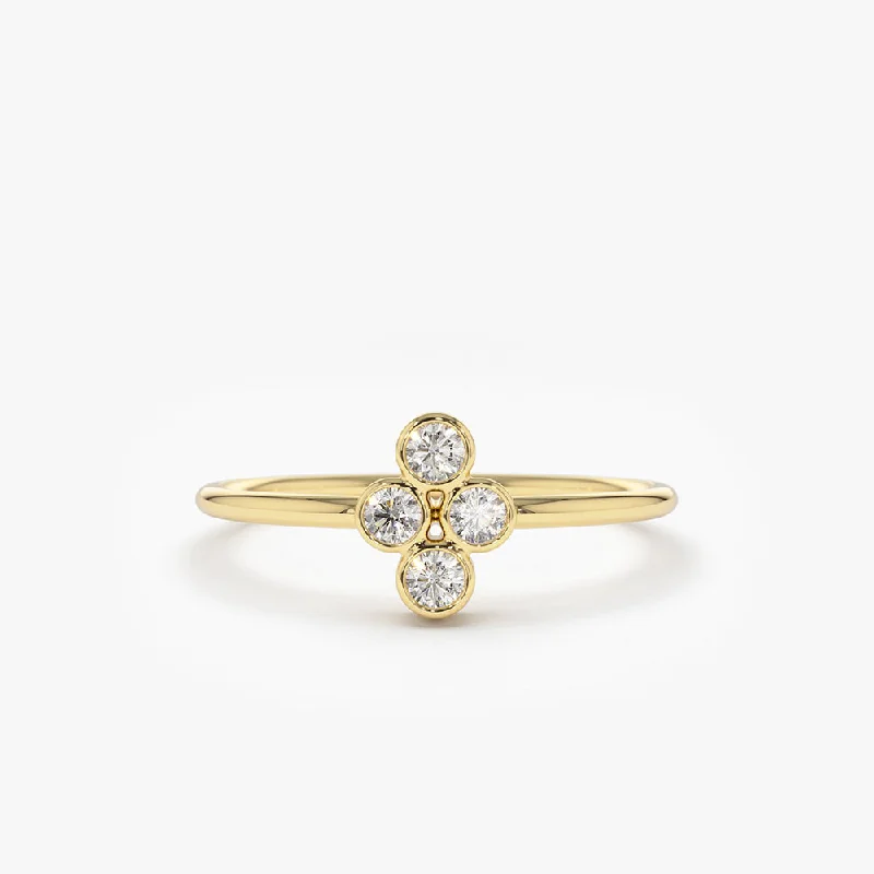 Affordable Luxury Jewelry – Style At A Great Price 14K Gold Bezel Setting Quad Diamond Ring Affordable Luxury Jewelry – Style At A Great Price 14K Gold Bezel Setting Quad Diamond Ring