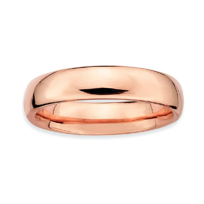 Shop Fine Jewelry With Exclusive Savings 14k Rose Gold Plated Sterling Silver Stackable Polished 4.5mm Band Shop Fine Jewelry With Exclusive Savings 14k Rose Gold Plated Sterling Silver Stackable Polished 4.5mm Band
