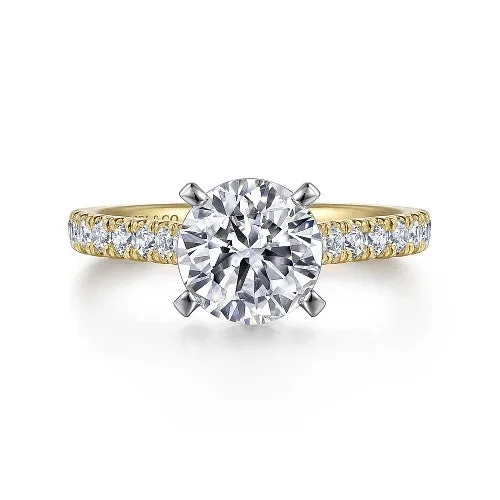 High-End Sparkle, Low-End Prices – Shop Now 14K White-Yellow Gold Round Diamond Engagement Ring