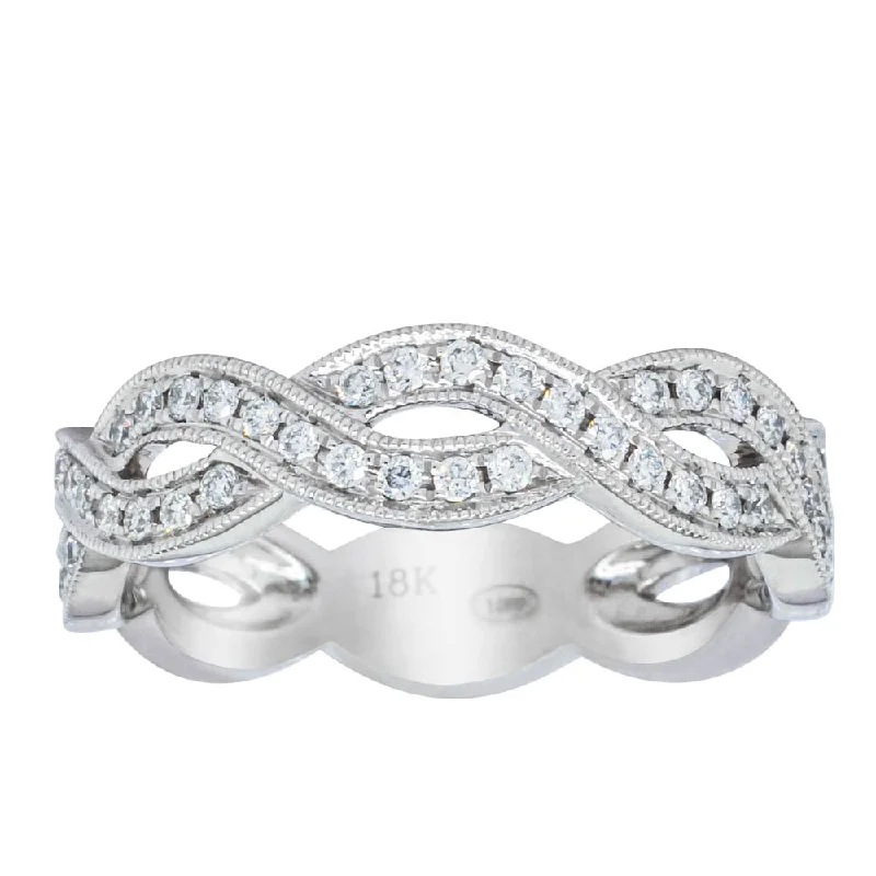 Stunning Jewelry At A Fraction Of The Price 18ct White Gold .32ct Diamond Woven Band Stunning Jewelry At A Fraction Of The Price 18ct White Gold .32ct Diamond Woven Band