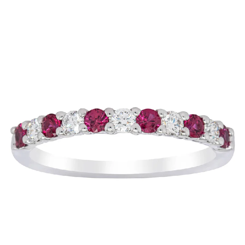 Exclusive Gemstone Jewelry At Special Prices 18ct White Gold Ruby & Diamond Panorama Band Exclusive Gemstone Jewelry At Special Prices 18ct White Gold Ruby & Diamond Panorama Band