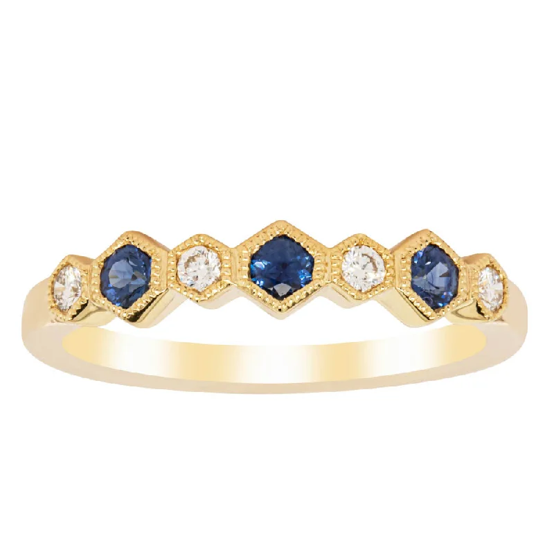 Get Your Favorite Jewelry At The Best Price 18ct Yellow Gold Sapphire & Diamond Deco Band Get Your Favorite Jewelry At The Best Price 18ct Yellow Gold Sapphire & Diamond Deco Band