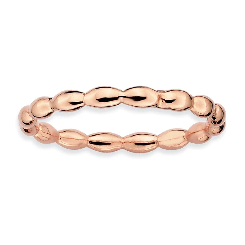 Sparkle More For Less – Jewelry Sale Happening Now 2.25mm 14k Rose Gold Plated Sterling Silver Stackable Rice Bead Band Sparkle More For Less – Jewelry Sale Happening Now 2.25mm 14k Rose Gold Plated Sterling Silver Stackable Rice Bead Band