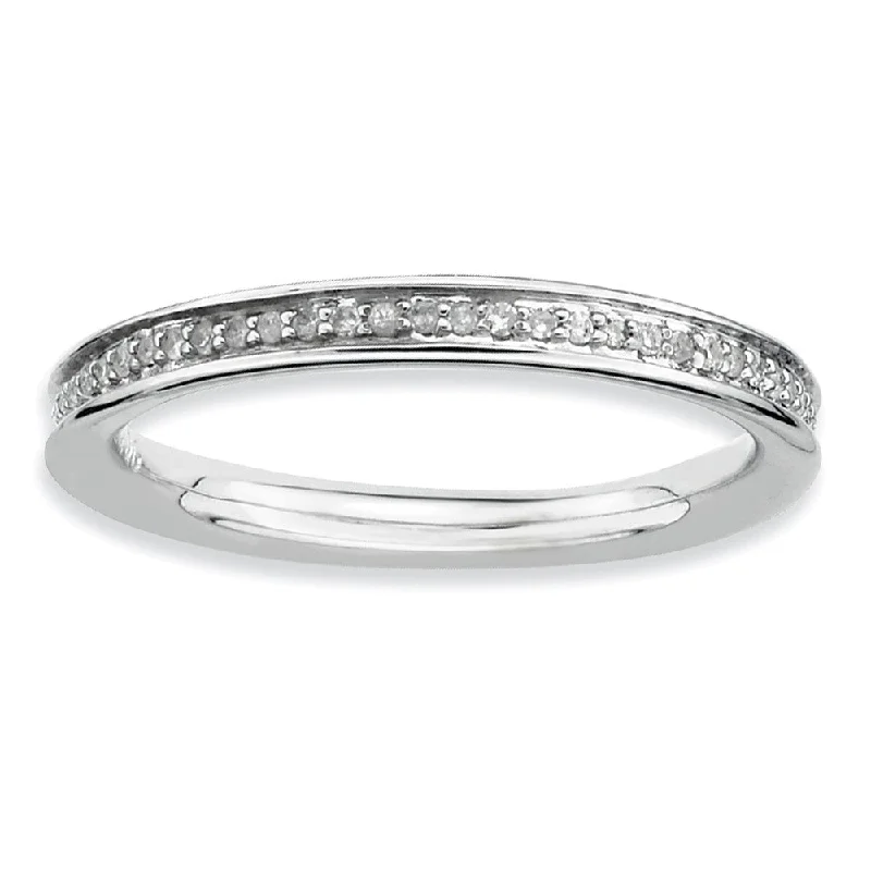 2.25mm Stackable Sterling Silver 1/5 Cttw HI/I3 Diamond Band