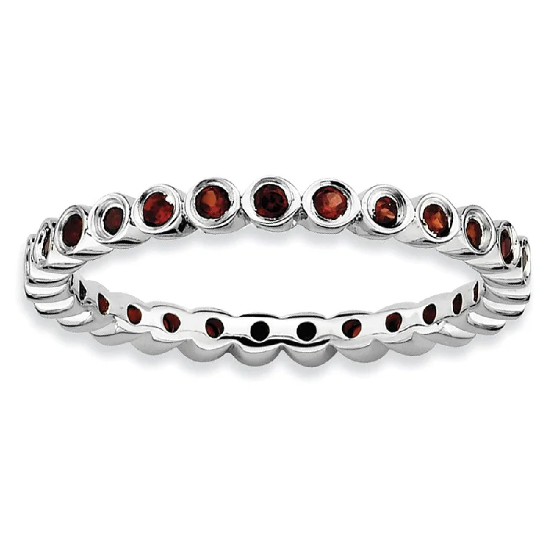 Jewelry Clearance Sale – Final Reductions 2.25mm Sterling Silver and Garnet Bezel Set Stackable Band Jewelry Clearance Sale – Final Reductions 2.25mm Sterling Silver and Garnet Bezel Set Stackable Band