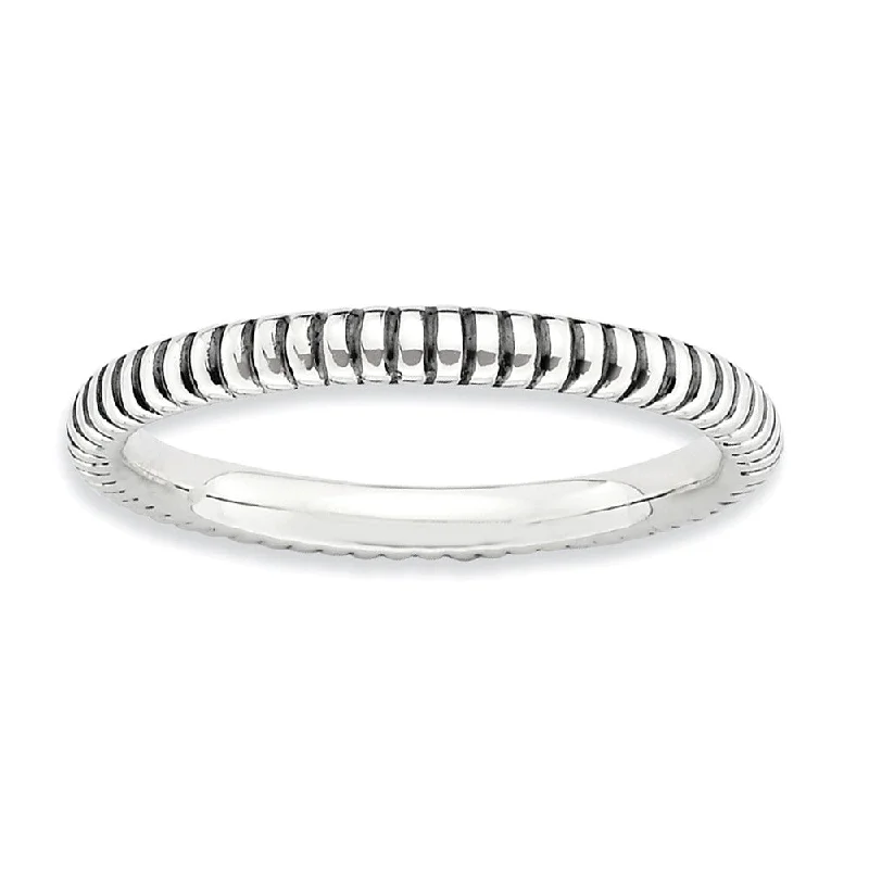 Best Jewelry Sale – Shop Exclusive Designs Now 2.5mm Sterling Silver Stackable Antiqued Coiled Band Best Jewelry Sale – Shop Exclusive Designs Now 2.5mm Sterling Silver Stackable Antiqued Coiled Band
