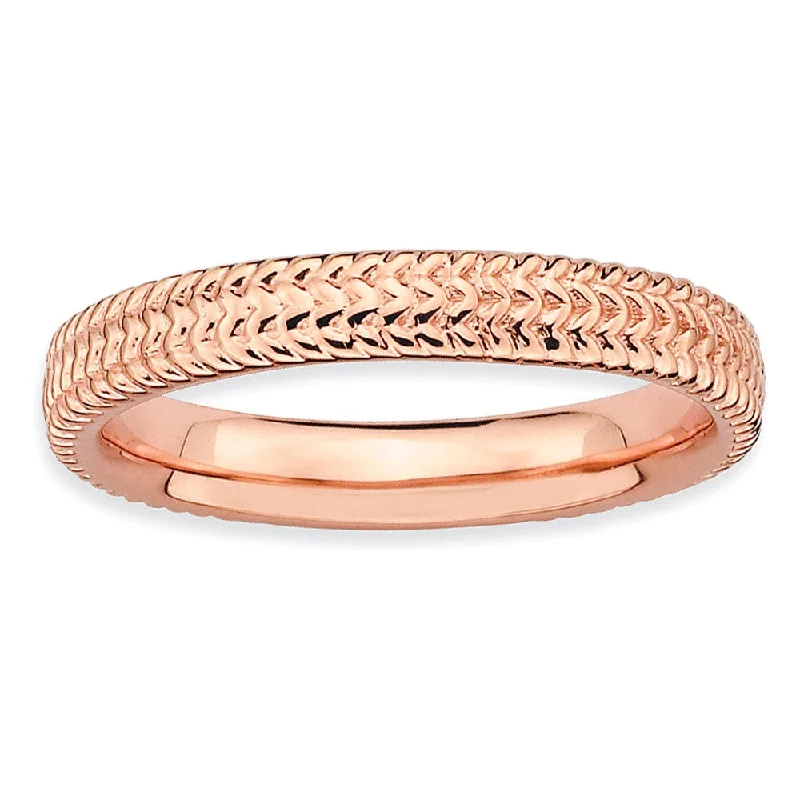 Flash Jewelry Sale – Get Stunning Pieces At Low Prices 3.25mm 14k Rose Plated Sterling Silver Stackable Finely Textured Band Flash Jewelry Sale – Get Stunning Pieces At Low Prices 3.25mm 14k Rose Plated Sterling Silver Stackable Finely Textured Band