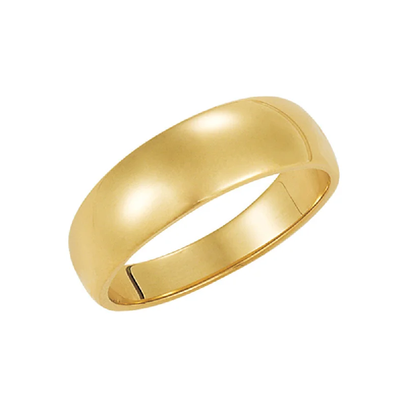 Jewelry Clearance Sale – Final Reductions 6mm Half Round Tapered Wedding Band in 14k Yellow Gold Jewelry Clearance Sale – Final Reductions 6mm Half Round Tapered Wedding Band in 14k Yellow Gold