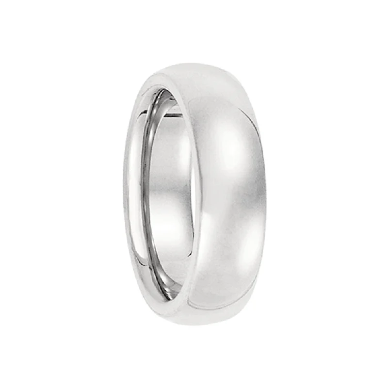 Chic, Trendy, And Affordable Jewelry Sale 6mm Heavy Polished Domed Comfort Fit Band in Platinum Chic, Trendy, And Affordable Jewelry Sale 6mm Heavy Polished Domed Comfort Fit Band in Platinum