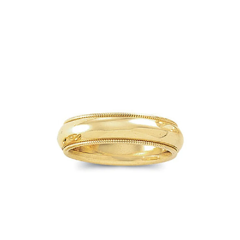 Handcrafted Beauty At Affordable Prices 6mm Milgrain Edge Comfort Fit Domed Band in 14k Yellow Gold Handcrafted Beauty At Affordable Prices 6mm Milgrain Edge Comfort Fit Domed Band in 14k Yellow Gold