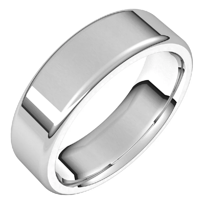 6mm Continuum Sterling Silver Round Edge Comfort Fit Flat Band