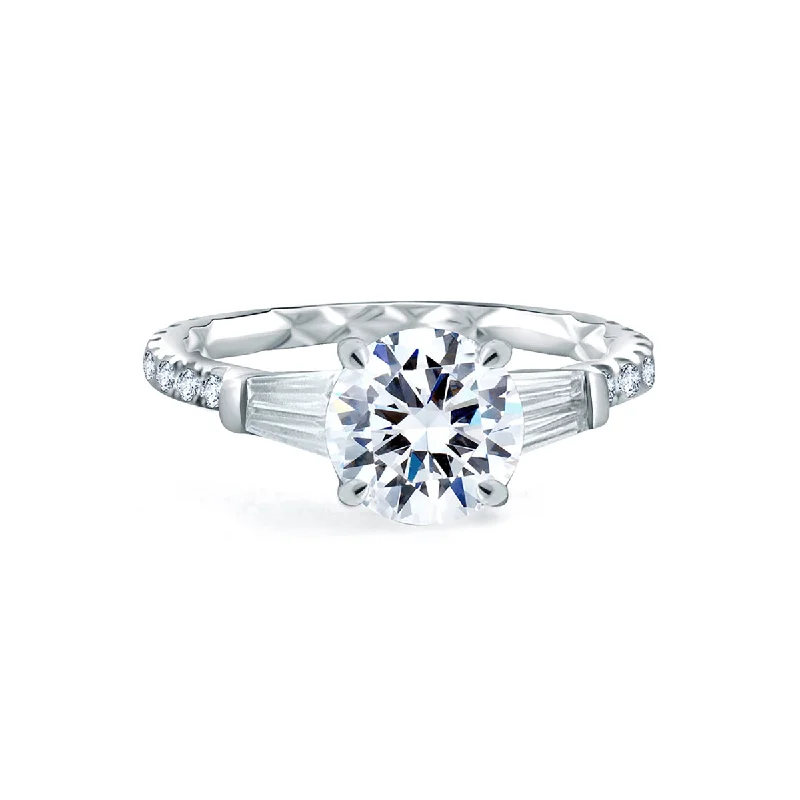 Exclusive Online Jewelry Sale – Don't Wait A.Jaffe Three Stone with Tapered Baguettes Diamond Quilted Engagement Ring ME1867Q/209 Exclusive Online Jewelry Sale – Don't Wait A.Jaffe Three Stone with Tapered Baguettes Diamond Quilted Engagement Ring ME1867Q/209