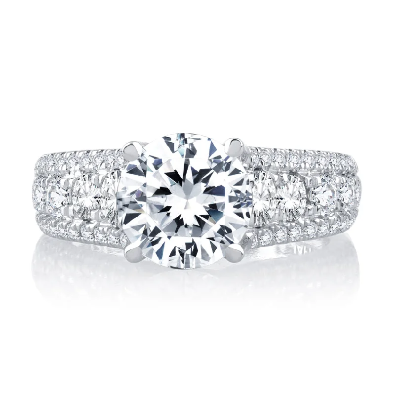 Bohemian-Inspired Jewelry For Free-Spirited Fashion A.Jaffe Modern Three Row Designer Pave Diamond Engagement Ring MES898/300 Bohemian-Inspired Jewelry For Free-Spirited Fashion A.Jaffe Modern Three Row Designer Pave Diamond Engagement Ring MES898/300