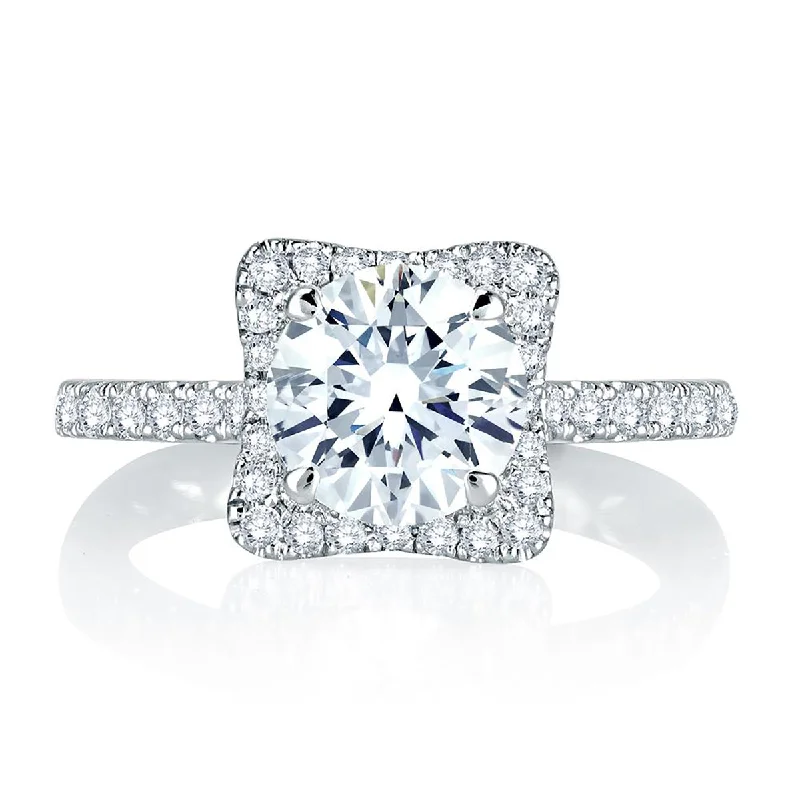 Trending Jewelry Styles Now At Limited-Time Discounts A.Jaffe Squared Halo with Round Center Diamond Quilted Engagement Ring MES750Q/113 Trending Jewelry Styles Now At Limited-Time Discounts A.Jaffe Squared Halo with Round Center Diamond Quilted Engagement Ring MES750Q/113