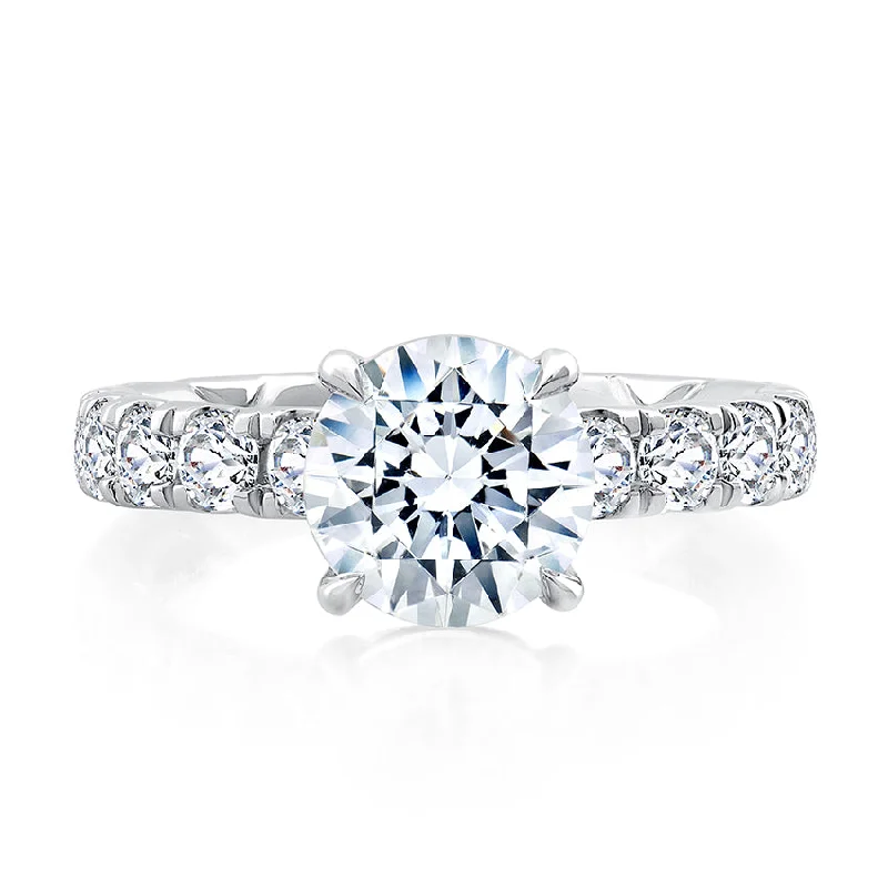 Discounted Jewelry For A Glamorous Look A.Jaffe Statement Hidden Halo Round Diamond Quilted Engagement Ring ME1865CQ/325 Discounted Jewelry For A Glamorous Look A.Jaffe Statement Hidden Halo Round Diamond Quilted Engagement Ring ME1865CQ/325