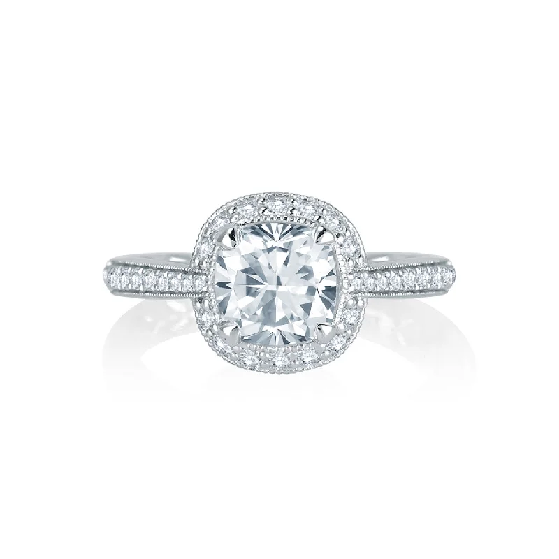 Exclusive Jewelry Offers – Sparkle For Less A.Jaffe Stunning Halo Cushion Cut Diamond Quilted Engagement Ring MES756Q/183 Exclusive Jewelry Offers – Sparkle For Less A.Jaffe Stunning Halo Cushion Cut Diamond Quilted Engagement Ring MES756Q/183