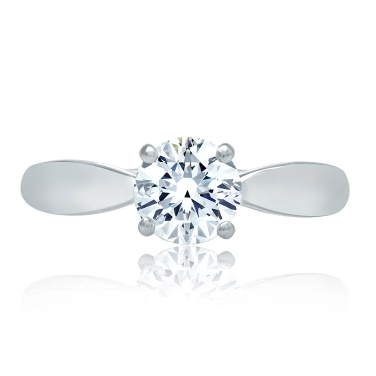 Don't Miss Our Biggest Jewelry Sale Of The Season A.Jaffe Tapered Shank Solitaire Diamond Quilted Engagement Ring ME2043Q/100 Don't Miss Our Biggest Jewelry Sale Of The Season A.Jaffe Tapered Shank Solitaire Diamond Quilted Engagement Ring ME2043Q/100