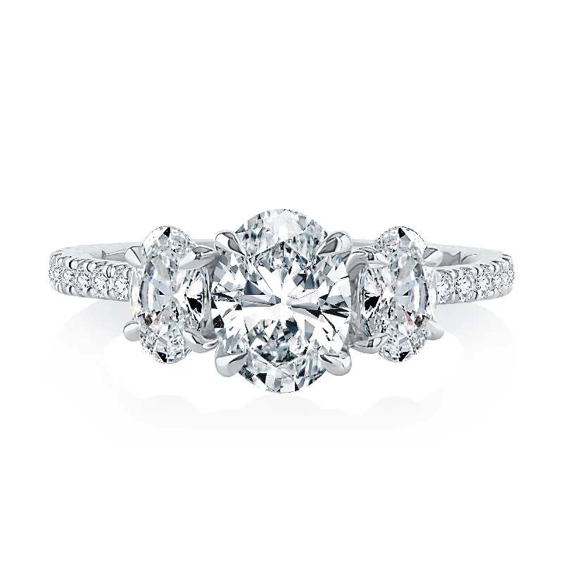 Luxury Jewelry Clearance – Shop Premium Styles Now A.Jaffe Three Stone Oval Diamond Quilted Engagement Ring MECXOV2377Q/284 Luxury Jewelry Clearance – Shop Premium Styles Now A.Jaffe Three Stone Oval Diamond Quilted Engagement Ring MECXOV2377Q/284