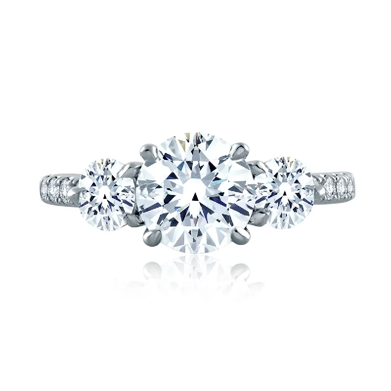 Jewelry Deals That Outshine The Rest A.Jaffe Three Stone Round Diamond Quilted Engagement Ring ME1871Q/308 Jewelry Deals That Outshine The Rest A.Jaffe Three Stone Round Diamond Quilted Engagement Ring ME1871Q/308