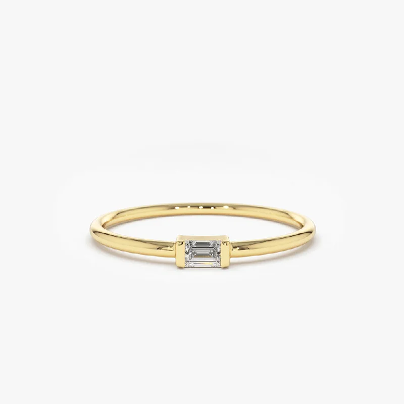 Get The Sparkle You Love At Prices You Adore 14K Single Baguette Solitaire Diamond Ring Get The Sparkle You Love At Prices You Adore 14K Single Baguette Solitaire Diamond Ring