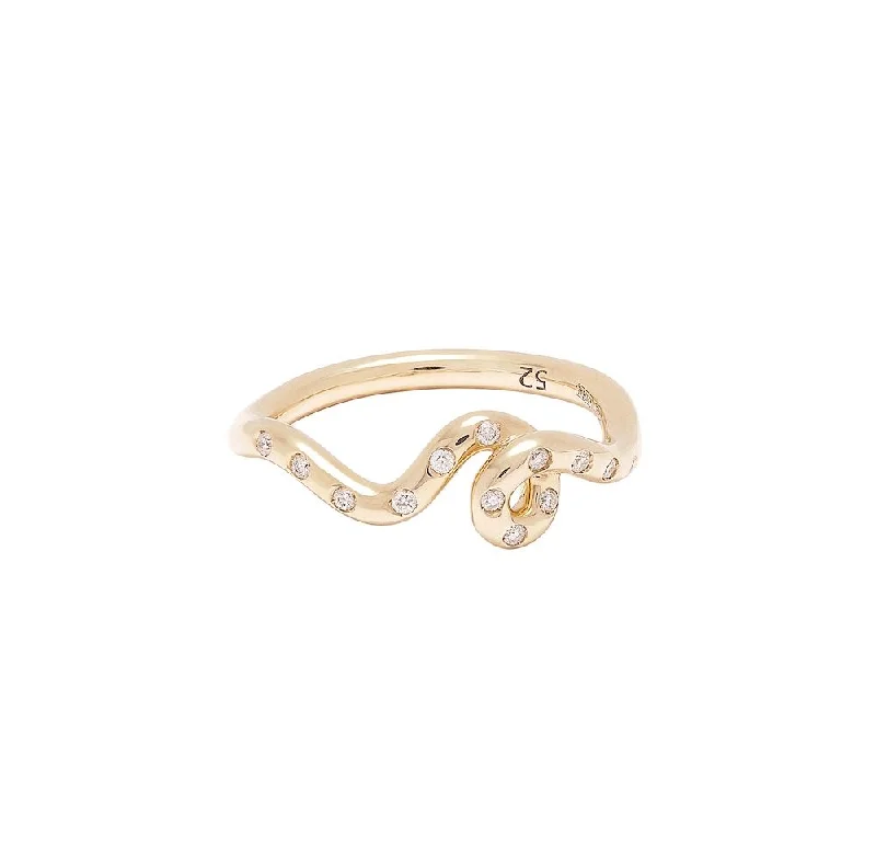 High-Quality Gemstone Jewelry For Special Occasions Mini Loop 9K Gold Ring w. Diamonds High-Quality Gemstone Jewelry For Special Occasions Mini Loop 9K Gold Ring w. Diamonds