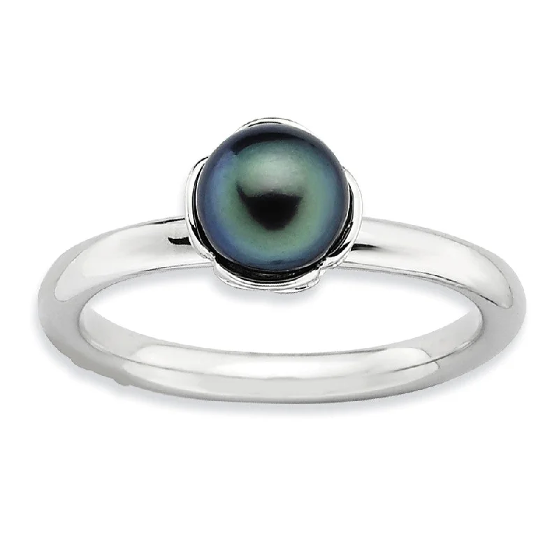Get Your Favorite Jewelry At The Best Price Black FW Cultured Pearl & Sterling Silver Stackable Ring (6.0-6.5mm) Get Your Favorite Jewelry At The Best Price Black FW Cultured Pearl & Sterling Silver Stackable Ring (6.0-6.5mm)