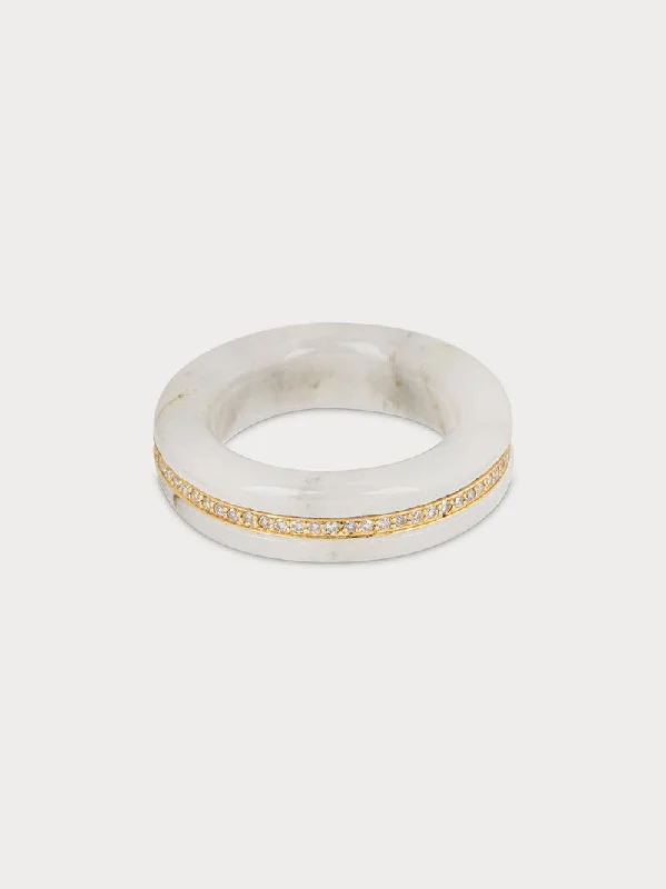 Shop Trending Jewelry With Exclusive Savings Stone Linings Ring - White Marble (Made to Order)