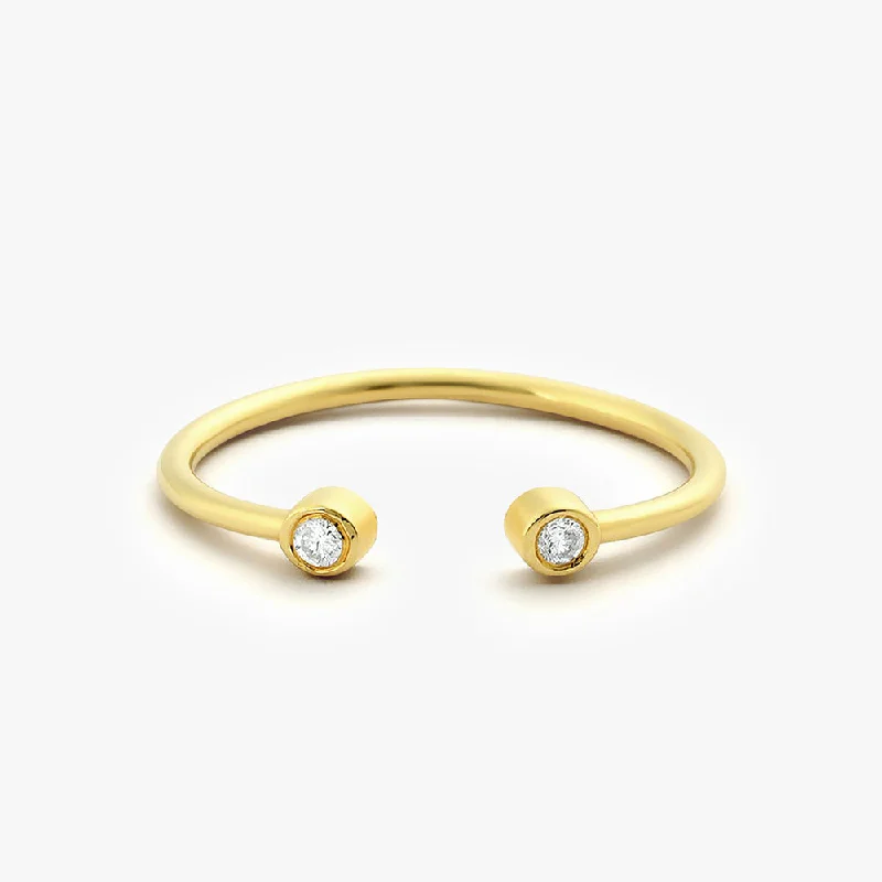 Your Perfect Accessory Now At The Best Price 14K Double Bezel Set Open Diamond Ring Your Perfect Accessory Now At The Best Price 14K Double Bezel Set Open Diamond Ring