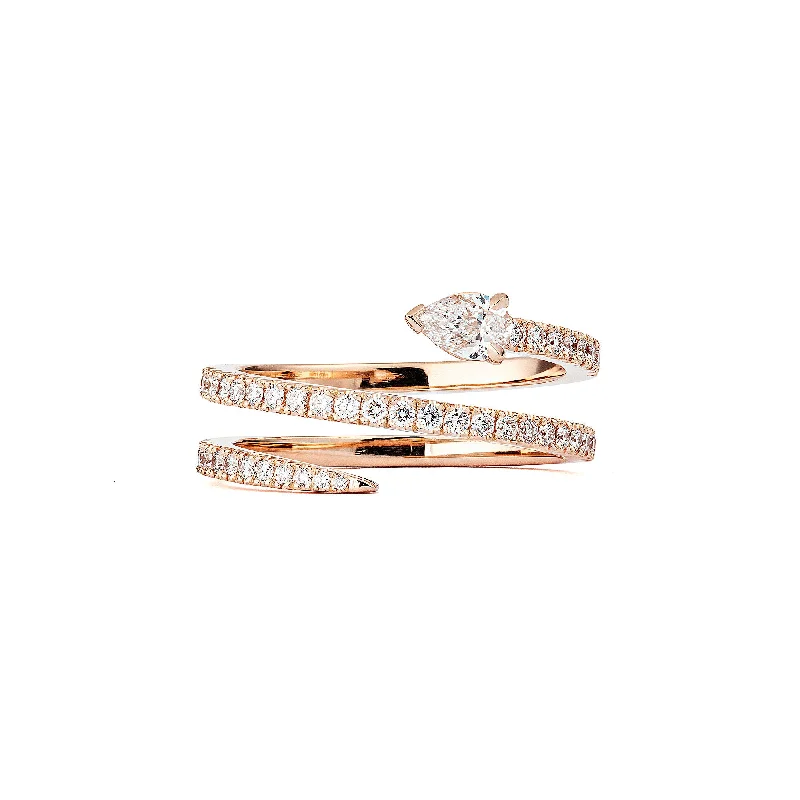 Drop Spin 18K Rosegold Ring w. Diamonds