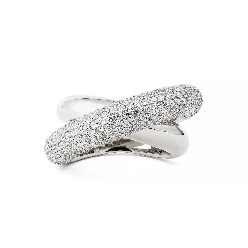 Big Savings On Your Favorite Jewelry Pieces Infinity Loop Big Half Pavé 18K Whitegold Ring w. Diamonds Big Savings On Your Favorite Jewelry Pieces Infinity Loop Big Half Pavé 18K Whitegold Ring w. Diamonds