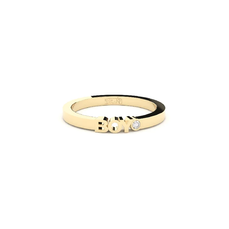 Becoming Boy 14K or 18K Gold Ring w. Lab-Grown Diamond