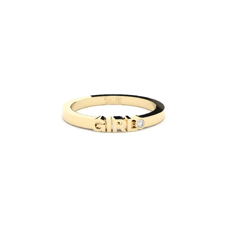 Becoming Girl 14K or 18K Gold Ring w. Lab-Grown Diamond