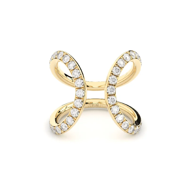 Dazzle In Elegance With Our Biggest Jewelry Sale Reflection embrace 18K Gold Ring w. Lab-Grown Diamonds Dazzle In Elegance With Our Biggest Jewelry Sale Reflection embrace 18K Gold Ring w. Lab-Grown Diamonds
