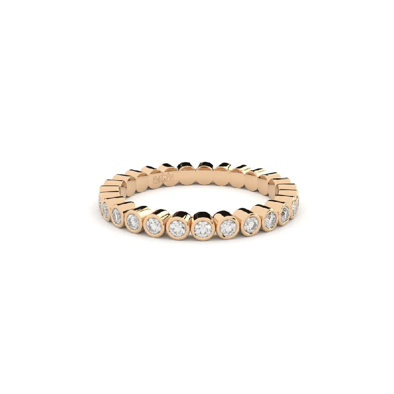 Simplicity Bezel Eternity 14K Rosegold Ring w. Lab-Grown Diamonds