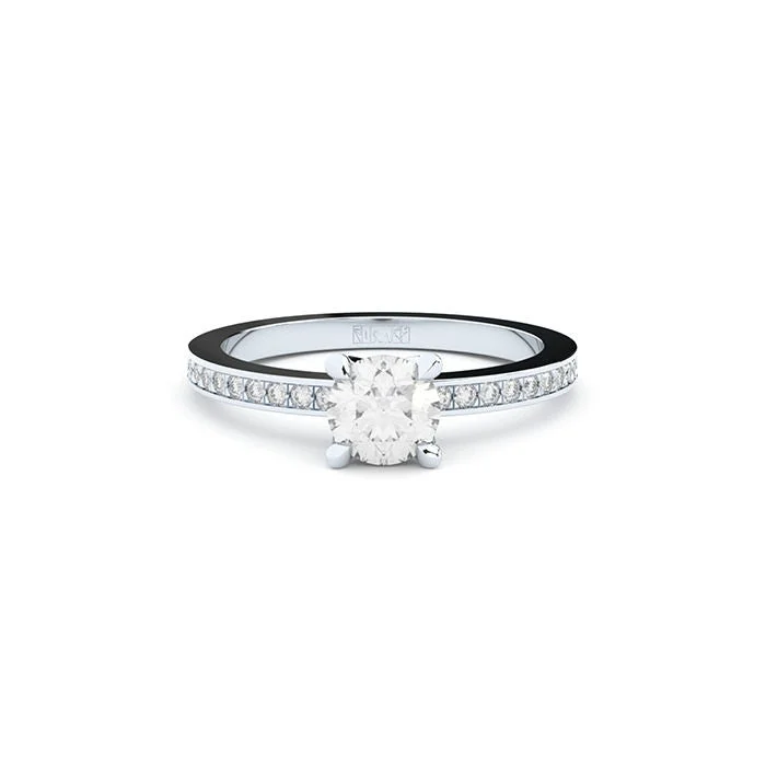 Tiny Clash Engagement 14K Gold Ring w. Lab-Grown Diamonds