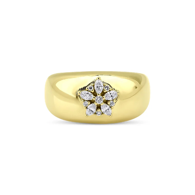 Limited-Time Jewelry Discounts – Shine Without The Splurge Fleur Sparkle 18K Gold Ring w. Diamonds