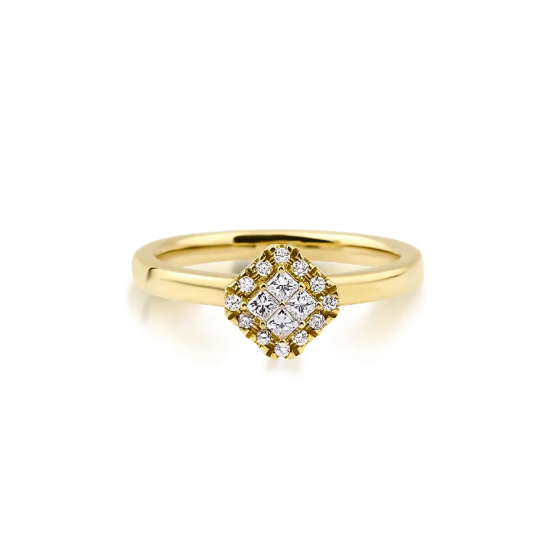Upgrade Your Jewelry Collection For Less Fortuna 18K Gold Ring w. Diamonds