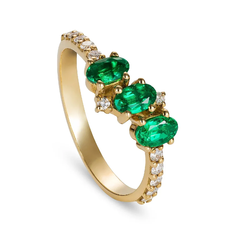 Personalized Jewelry Sale – Unique Gifts At Low Prices Seraphina Trio 18K Gold Ring w. Emeralds & Diamonds Personalized Jewelry Sale – Unique Gifts At Low Prices Seraphina Trio 18K Gold Ring w. Emeralds & Diamonds